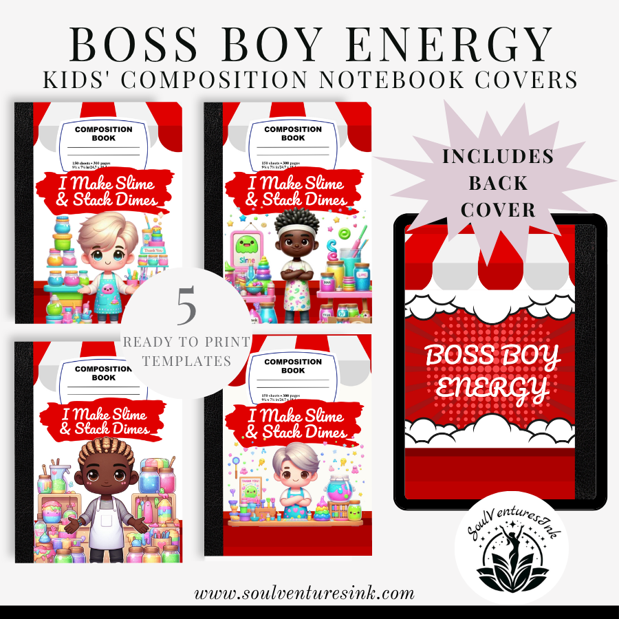 Ready to Print Boss Boy Energy Composition Book Covers
