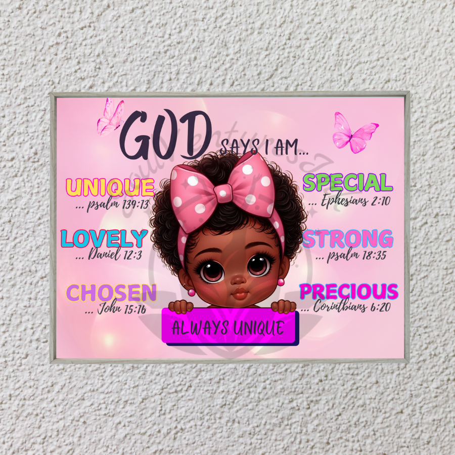 Editable Canva Template: God Says I Am Positive Affirmations for Kids 