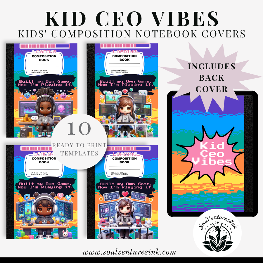 Ready to Print Kid CEO Vibes Composition Book Covers
