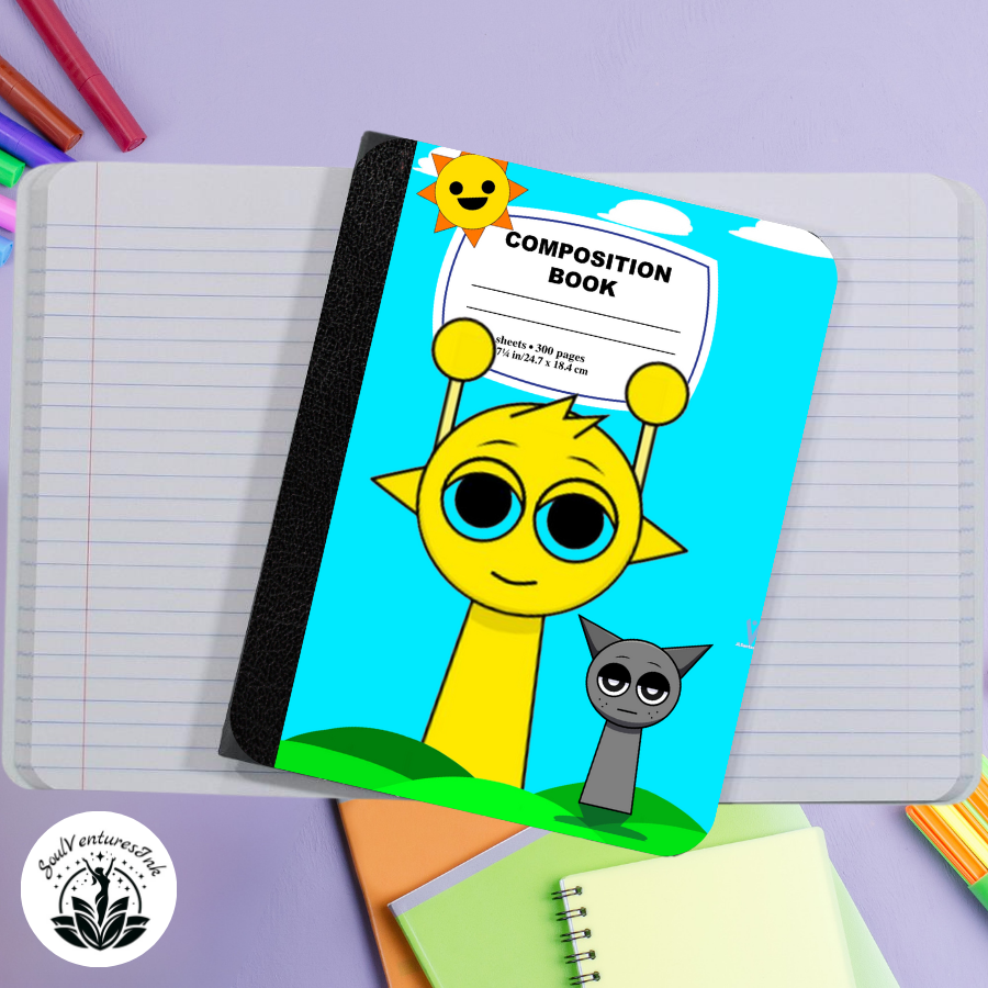 Ready to Print Sprunki Themed Composition Book Covers