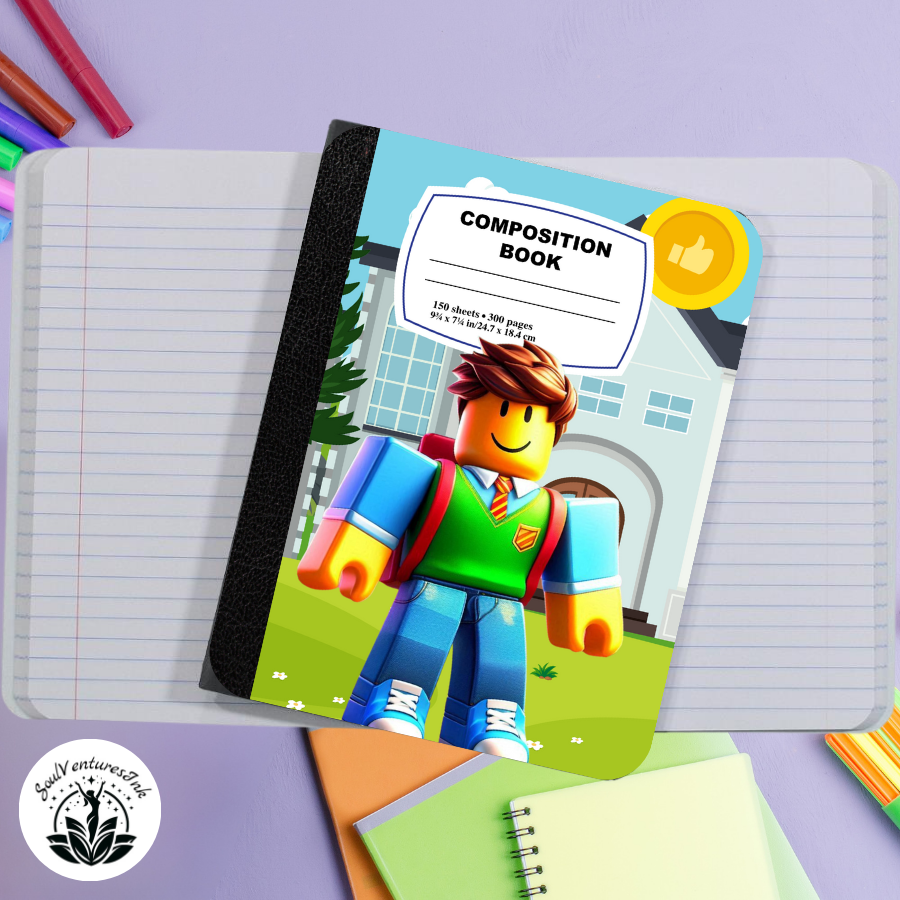 Ready to Print Roblox-themed Composition Book Covers