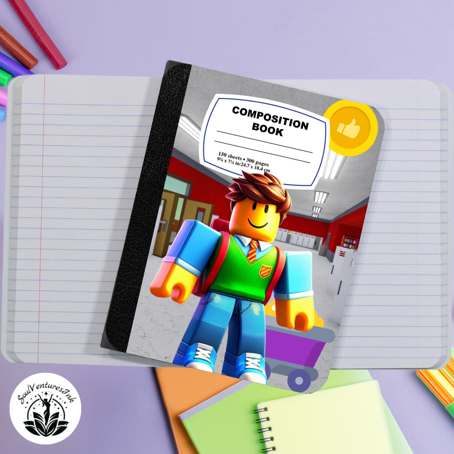 Ready to Print Roblox-themed Composition Book Covers