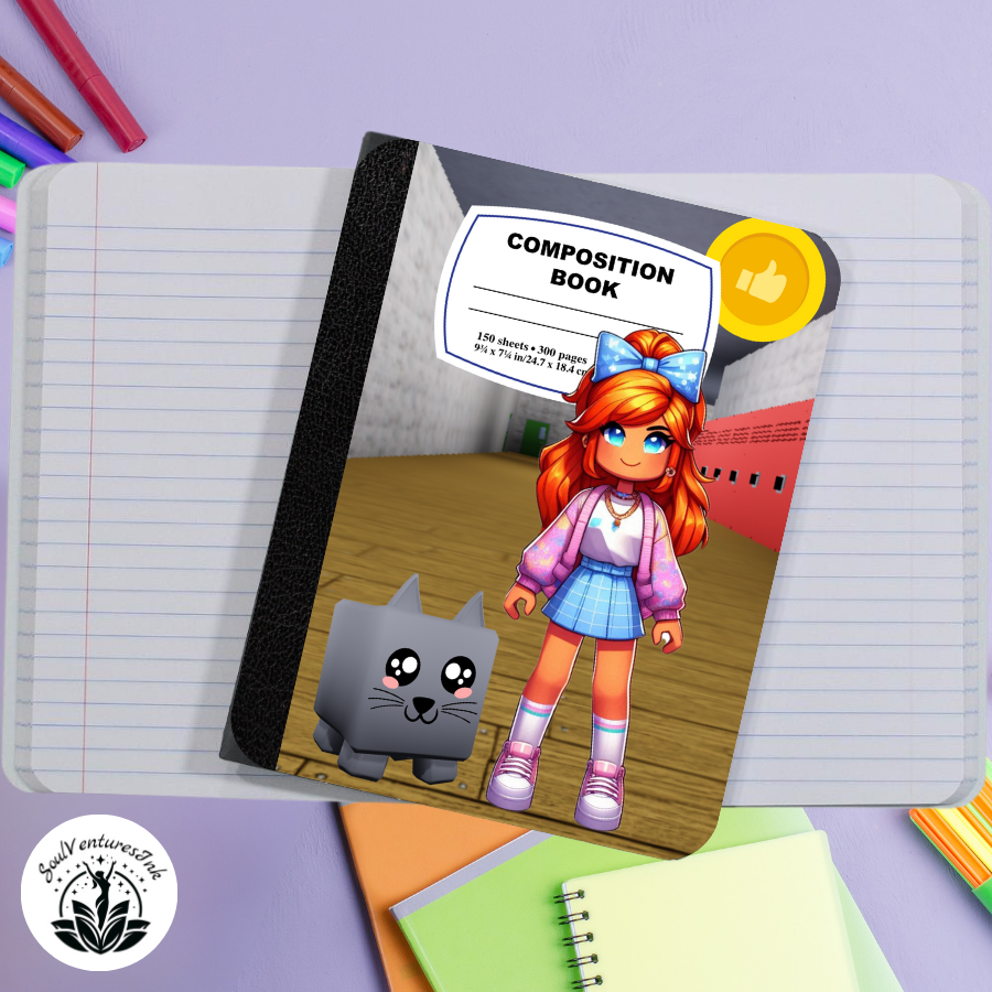 Ready to Print Roblox-themed Girl Composition Book Covers