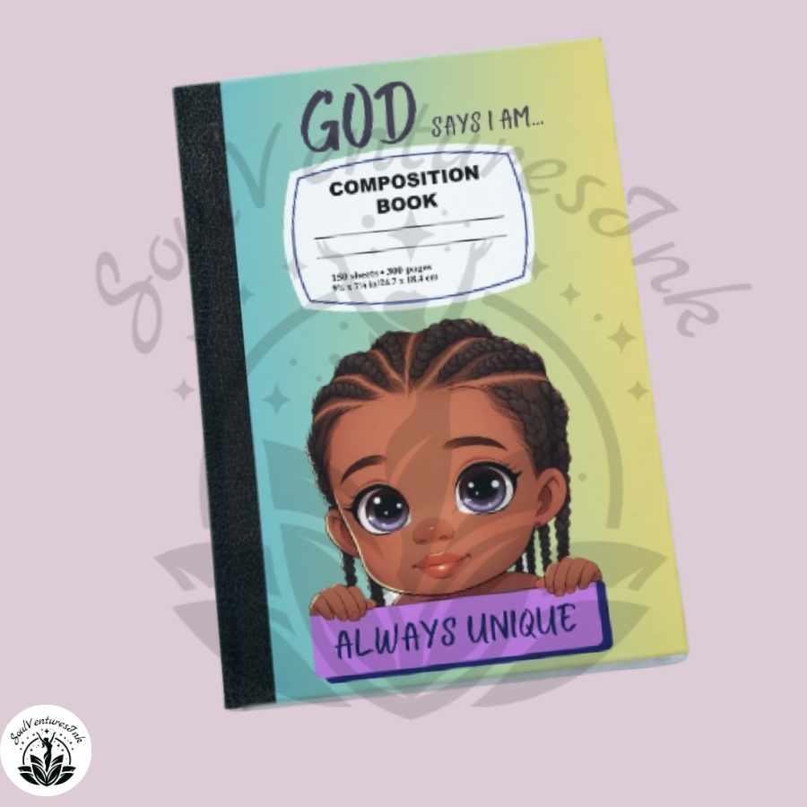 God Says I Am Composition Book Cover for Boys