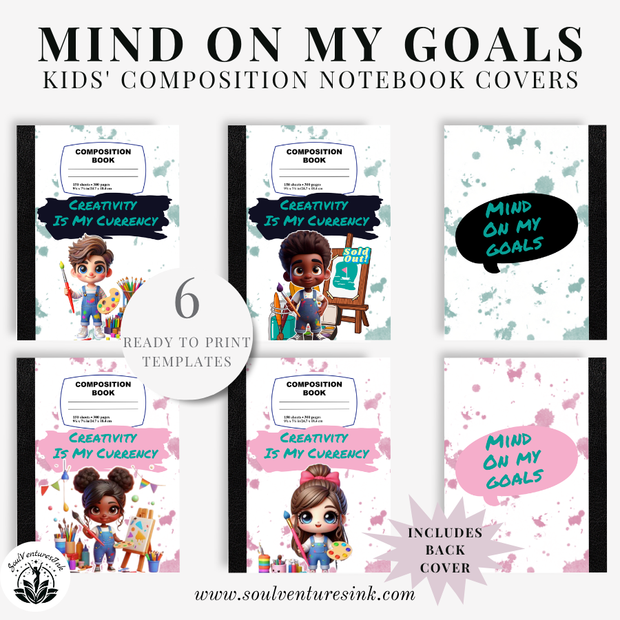 Ready to Print Mind on my Goals 2 Composition Book Covers