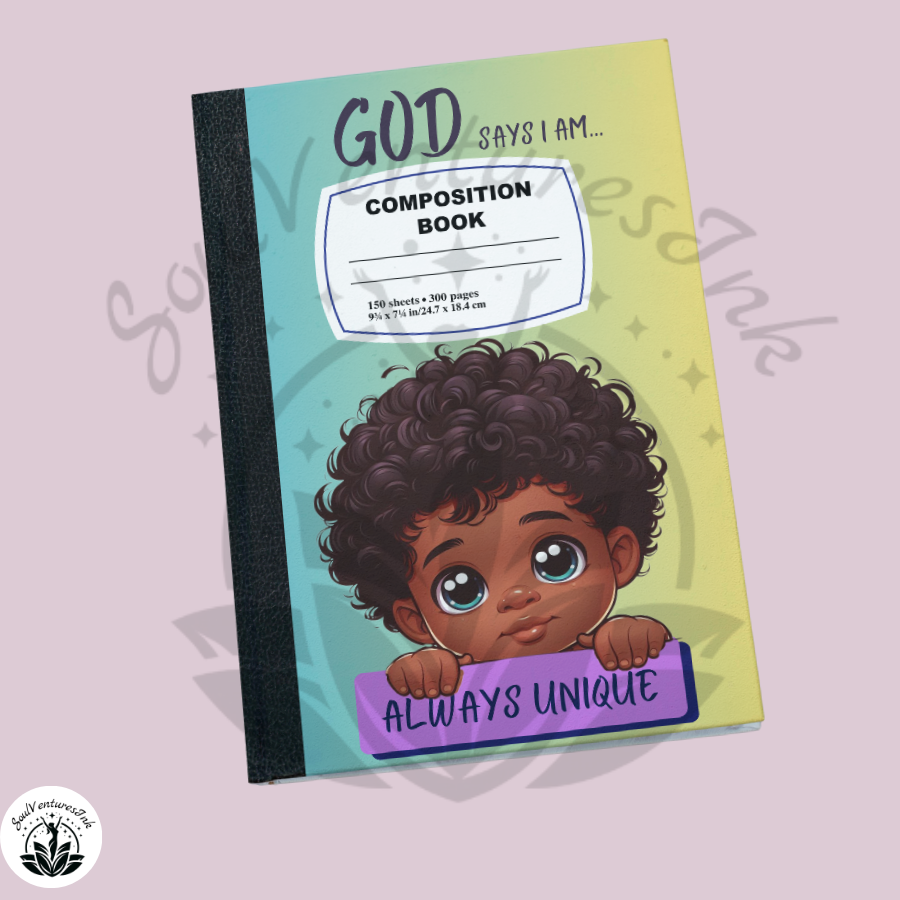 God Says I Am Composition Book Cover for Boys
