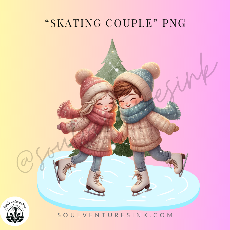 Ice Skating 'Couple' Christmas PNG