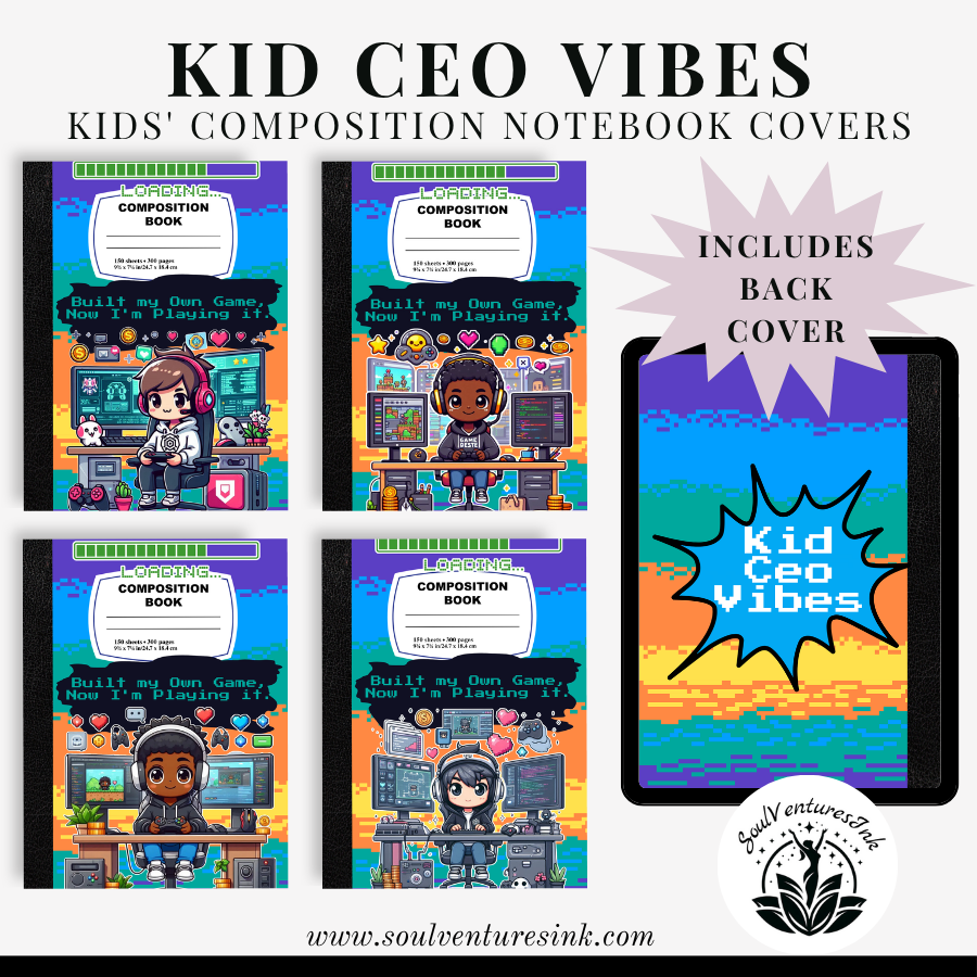 Ready to Print Kid CEO Vibes Composition Book Covers