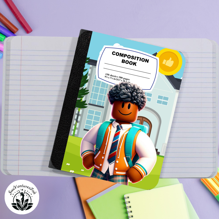 Editable Canva Template: Roblox-Themed Composition Notebook Covers 