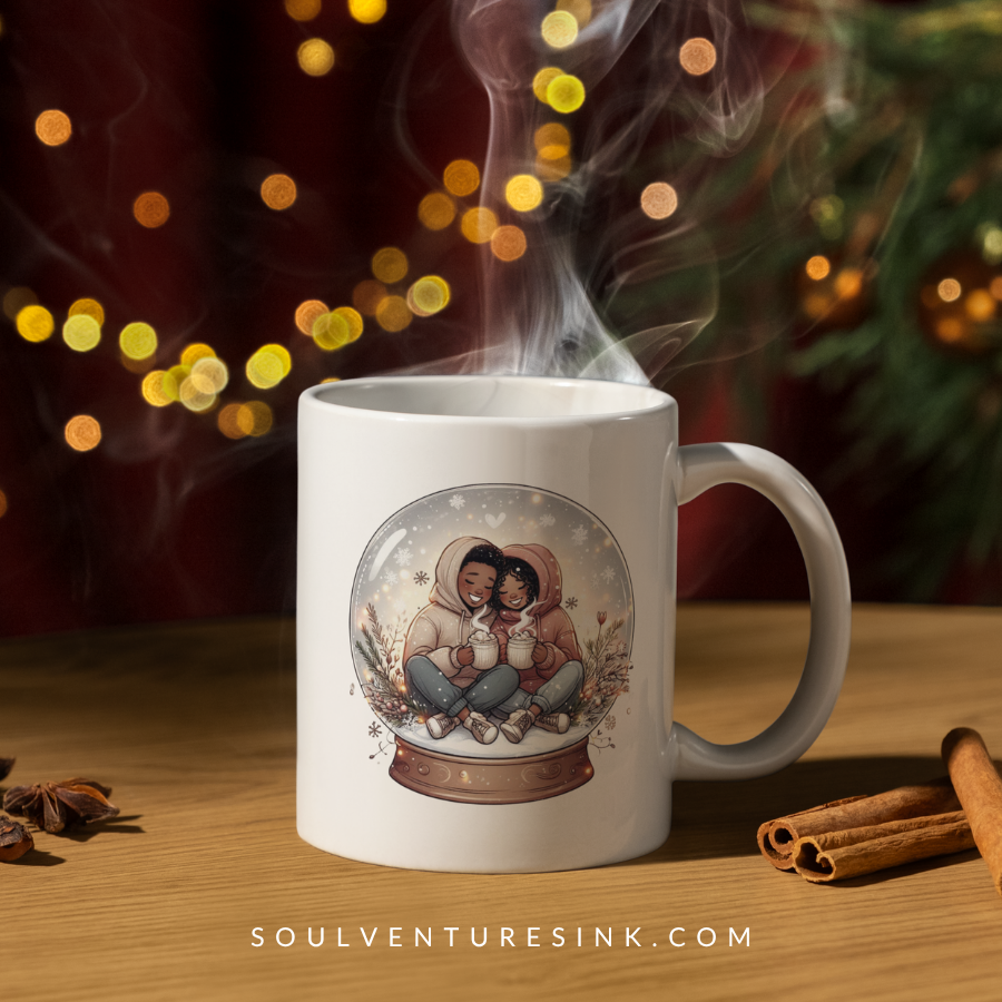 Cozy Couple Christmas Snowglobe PNG