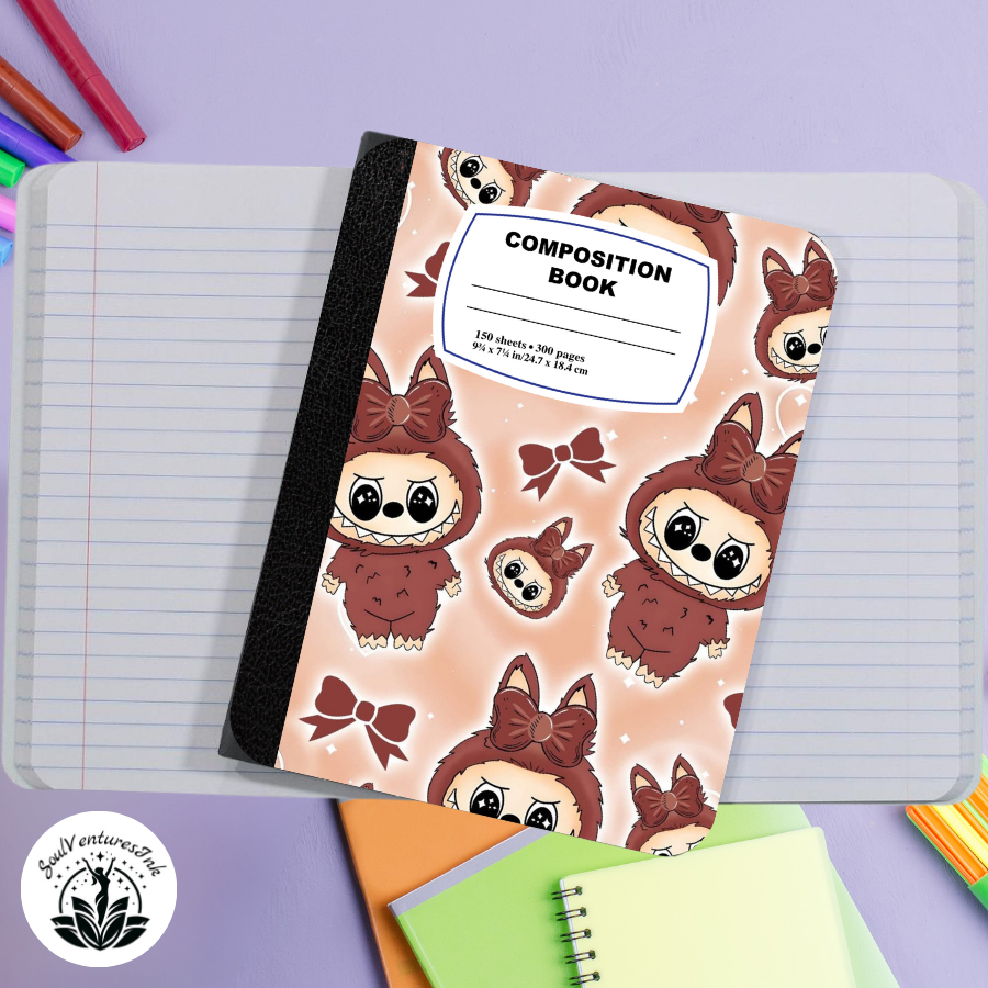 Editable Canva Template: Labubu-Themed Composition Notebook Covers 
