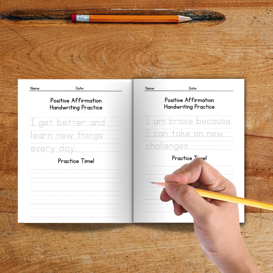 Positive Affirmation Handwriting Practice book
