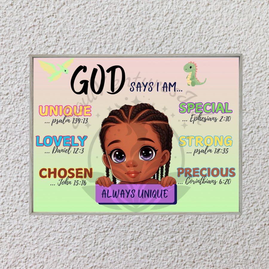 God Says I Am Positive Affirmations Bundle PNGs for Boys