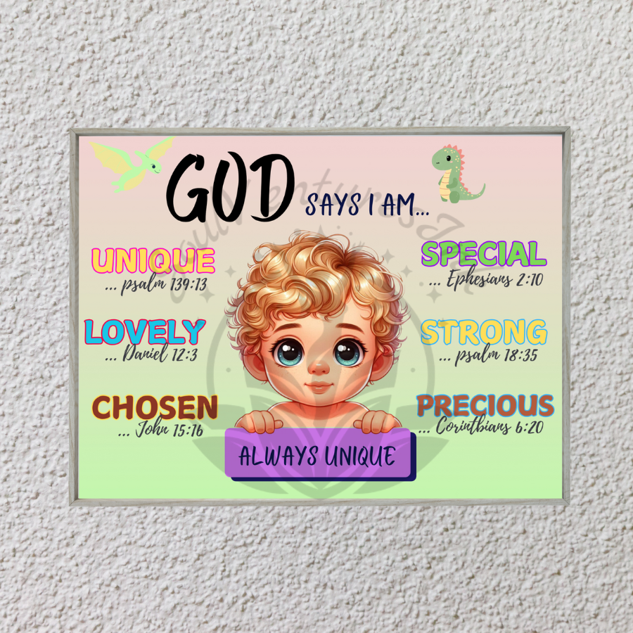 God Says I Am Positive Affirmations Bundle PNGs for Boys