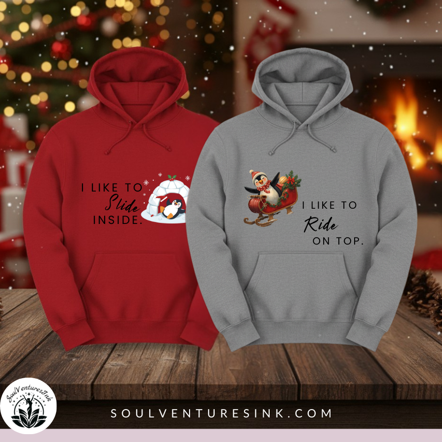 Naughty Penguins couples PNG Bundle | Funny Holiday Matching Shirts