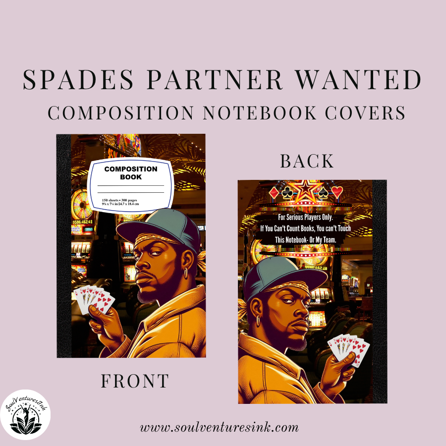 Spades Partner Wanted Printable Composition Book Cover