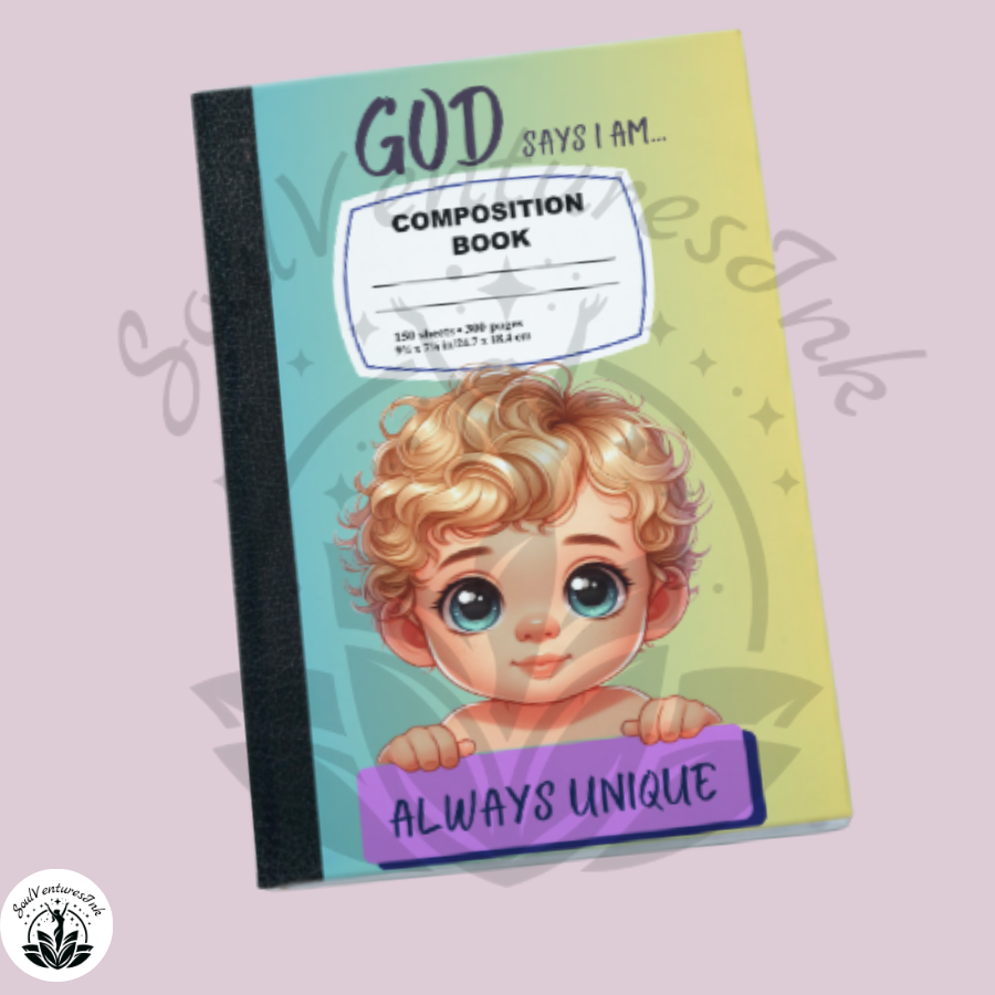 God Says I Am Composition Book Cover for Boys