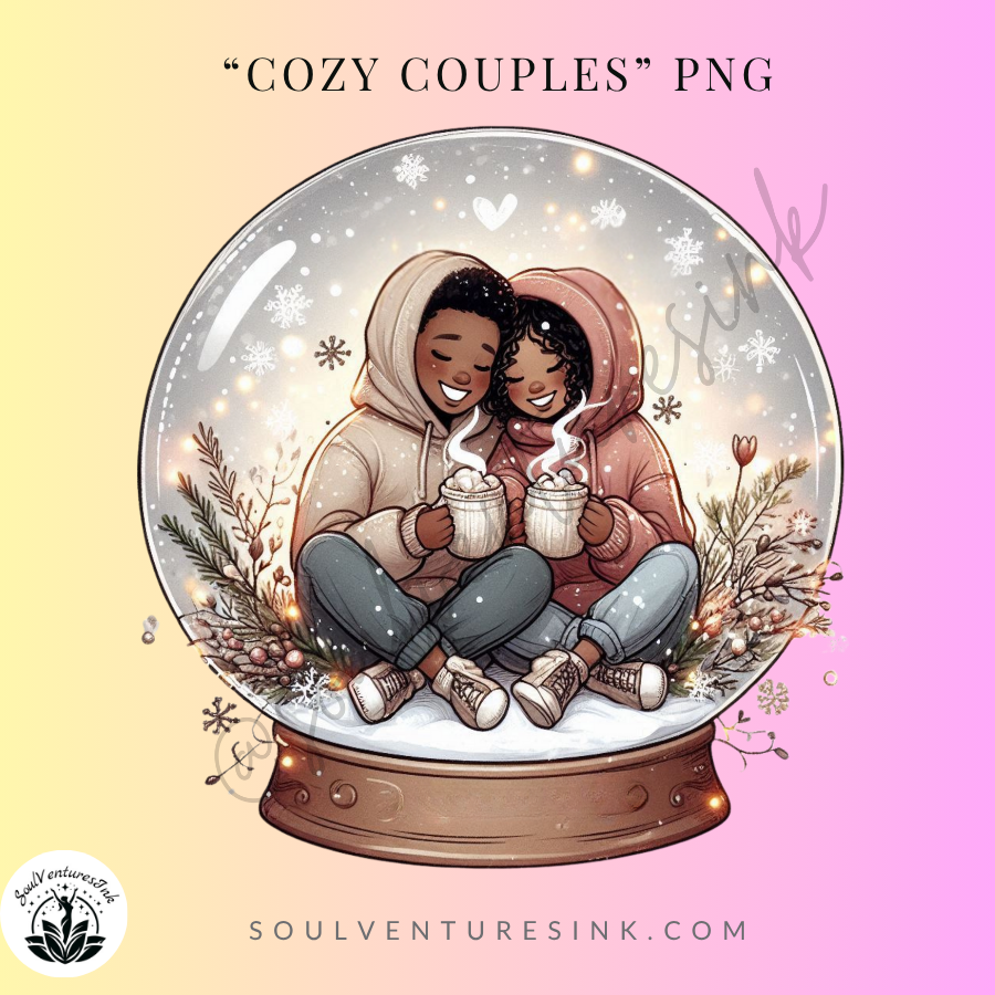 Cozy Couple Christmas Snowglobe PNG