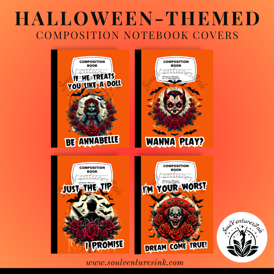 Halloween Horror-Inspired Printable Composition Book Covers