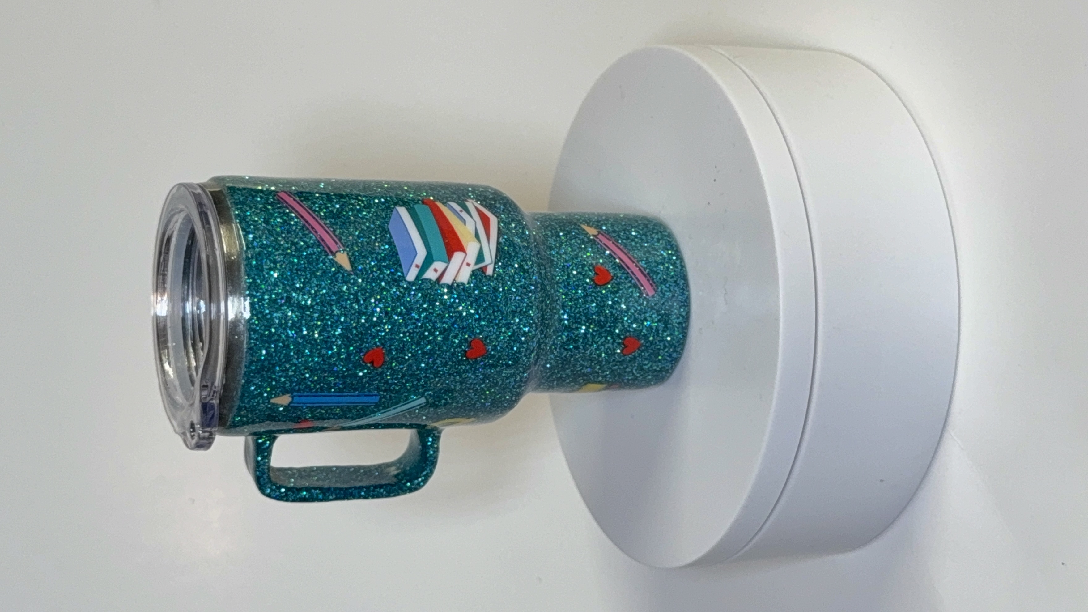Glittery Blue School Tumbler