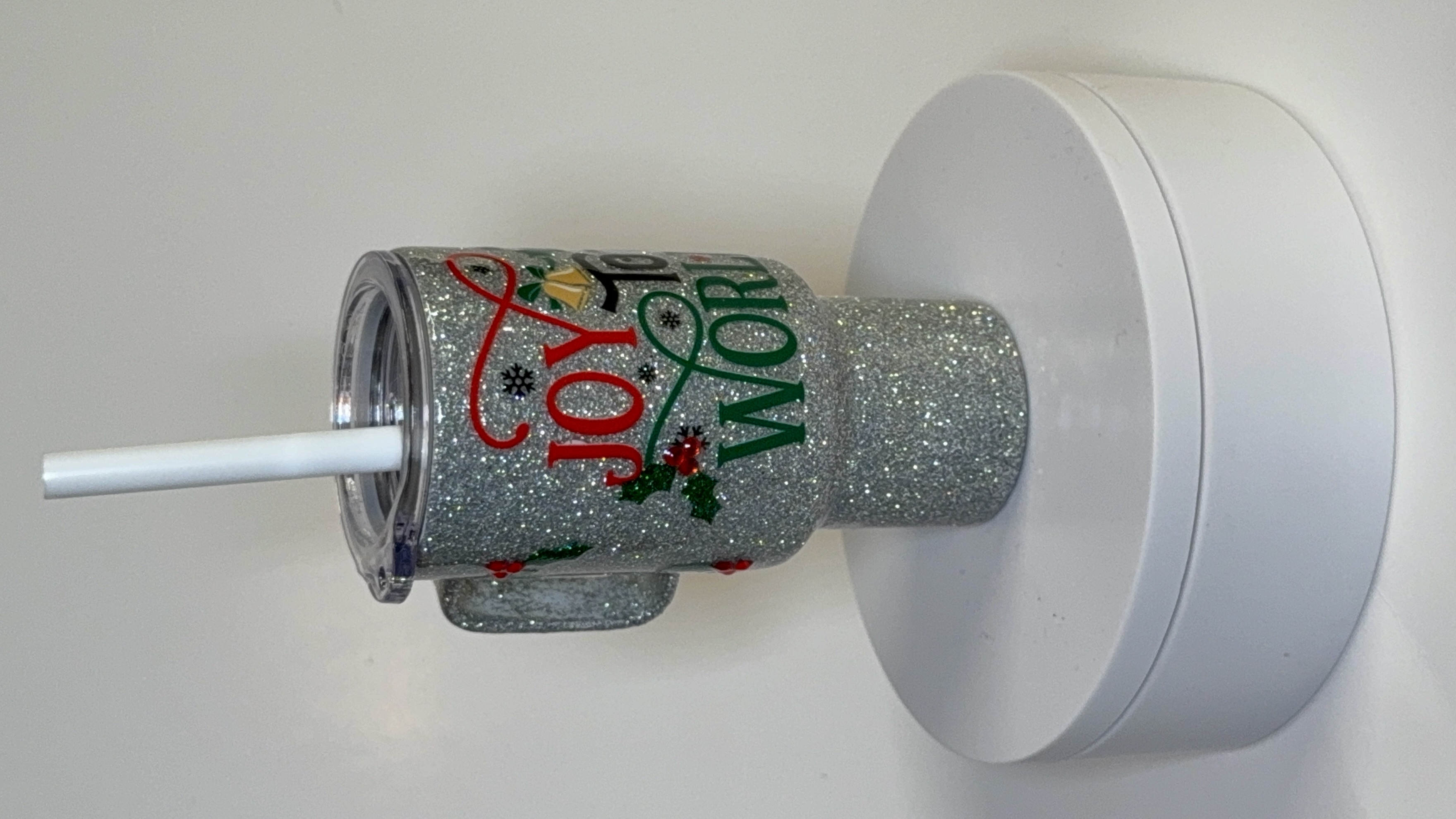 Joy to the World Glitter Tumbler