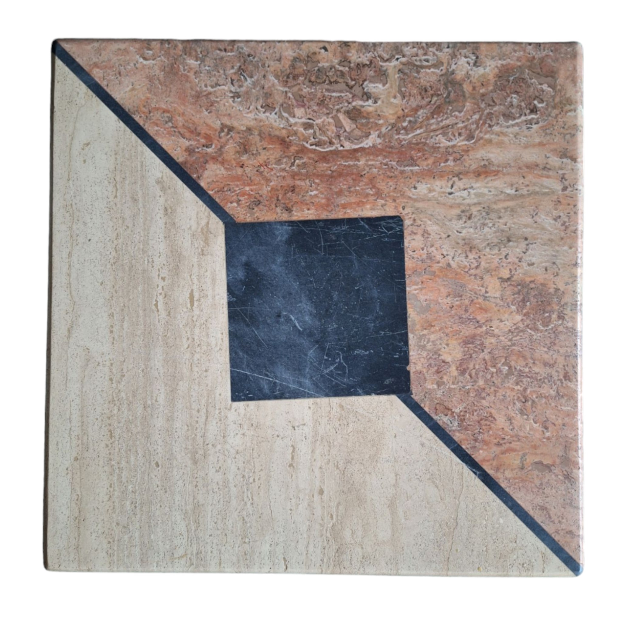 Vintage Marble/travertine Side Table