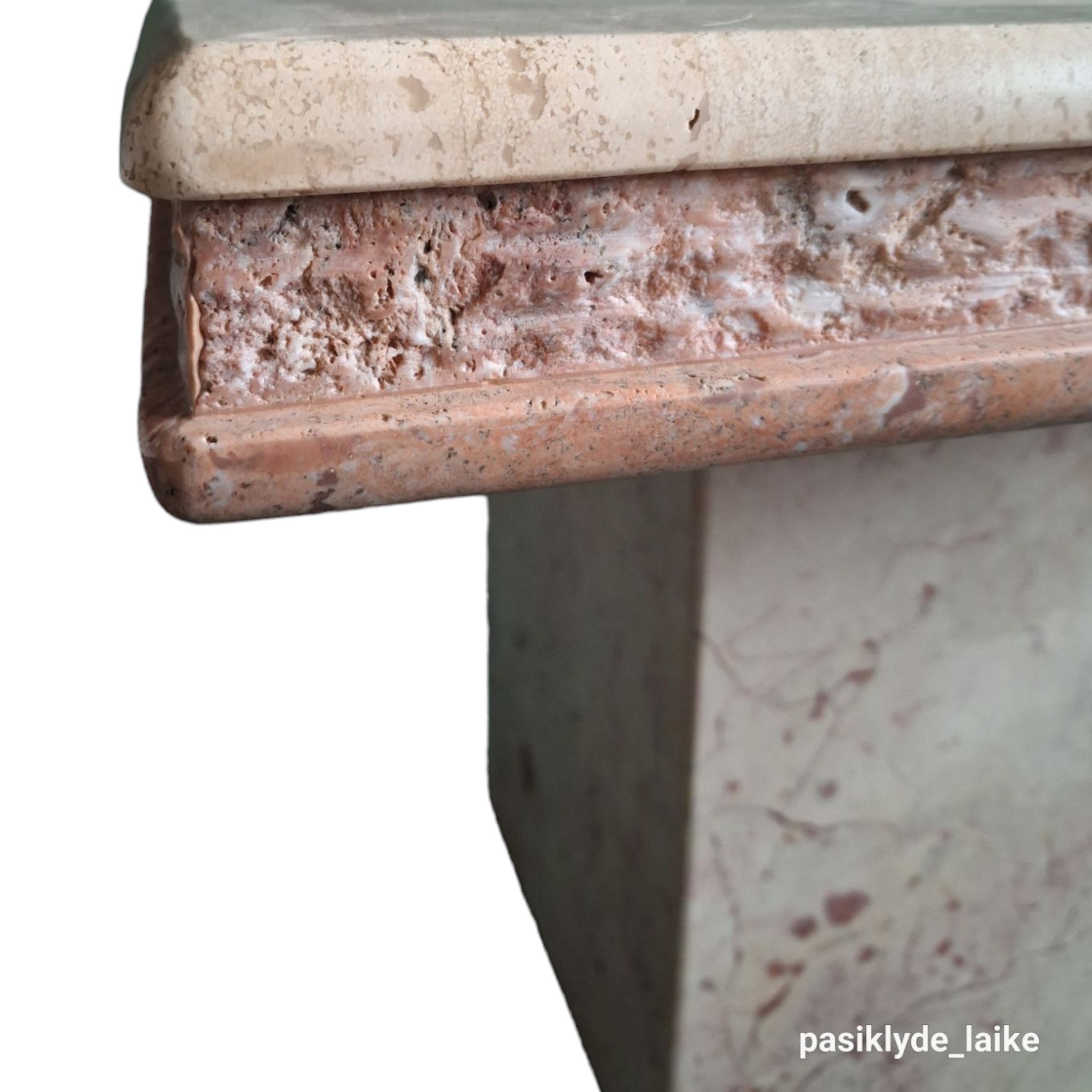 Vintage Marble/travertine Side Table