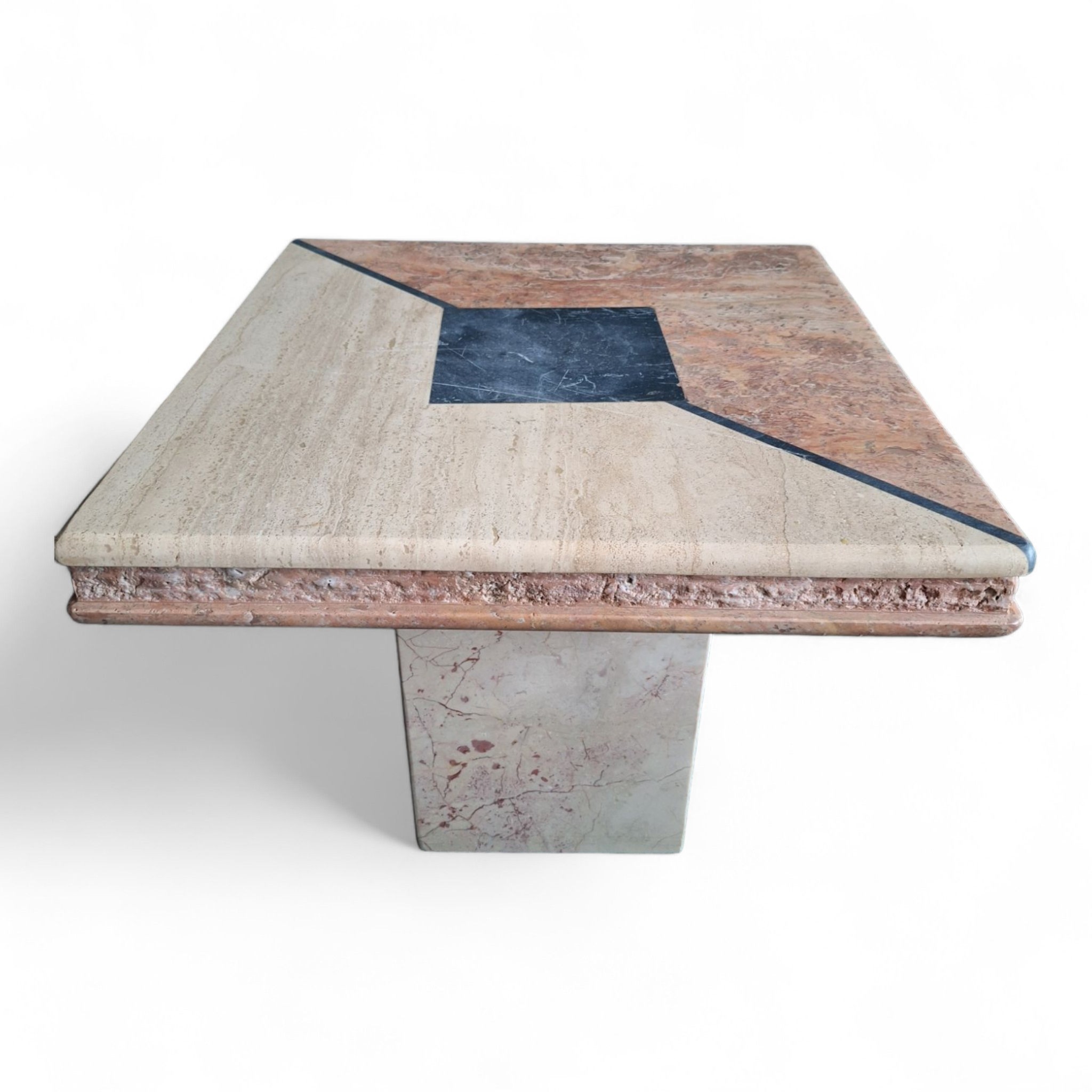 Vintage Marble/travertine Side Table