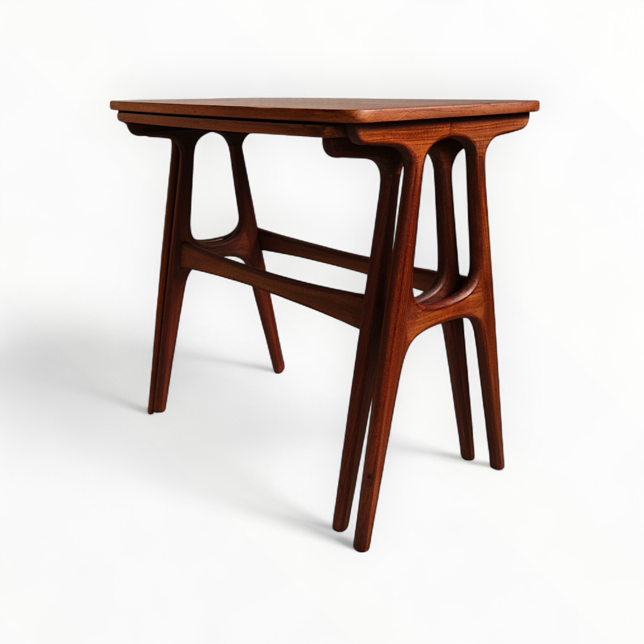 Rare Teak Nesting Tables by Erling Torvits for Heltborg Møbler, 1960s, Set of 2