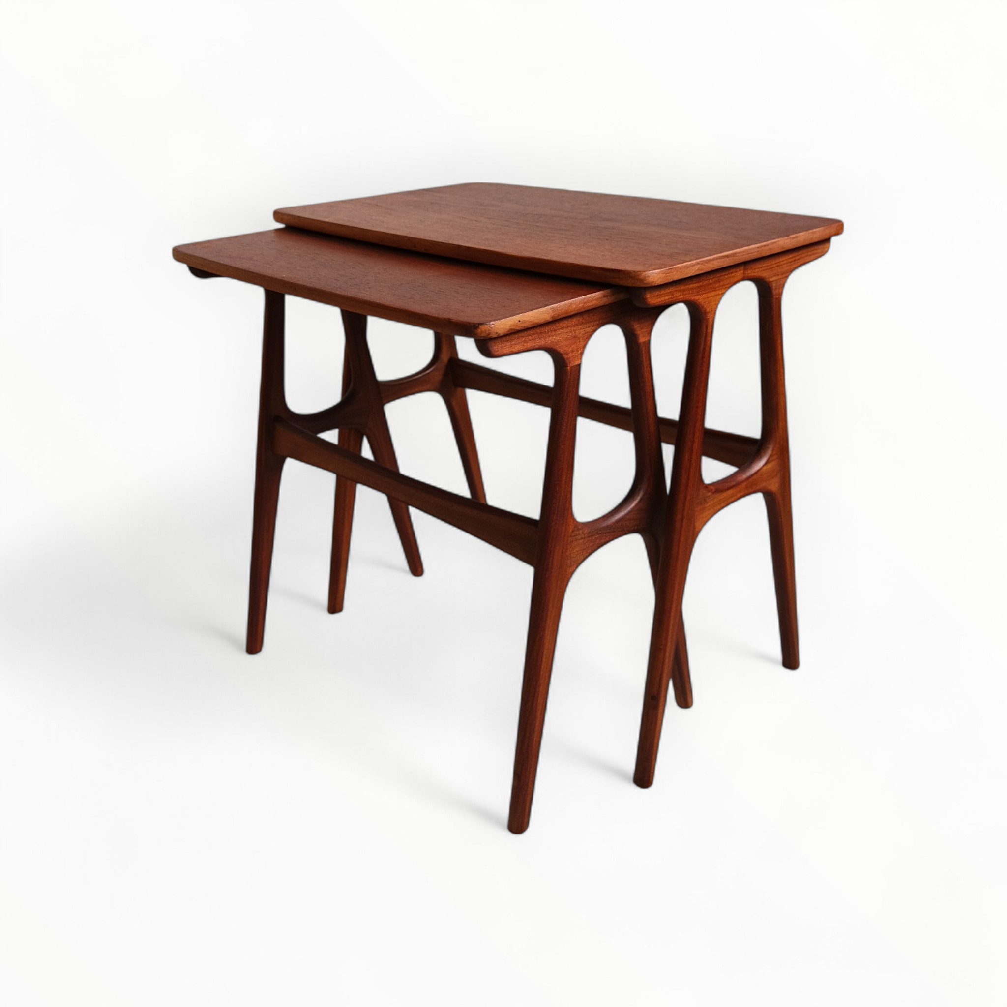 Rare Teak Nesting Tables by Erling Torvits for Heltborg Møbler, 1960s, Set of 2
