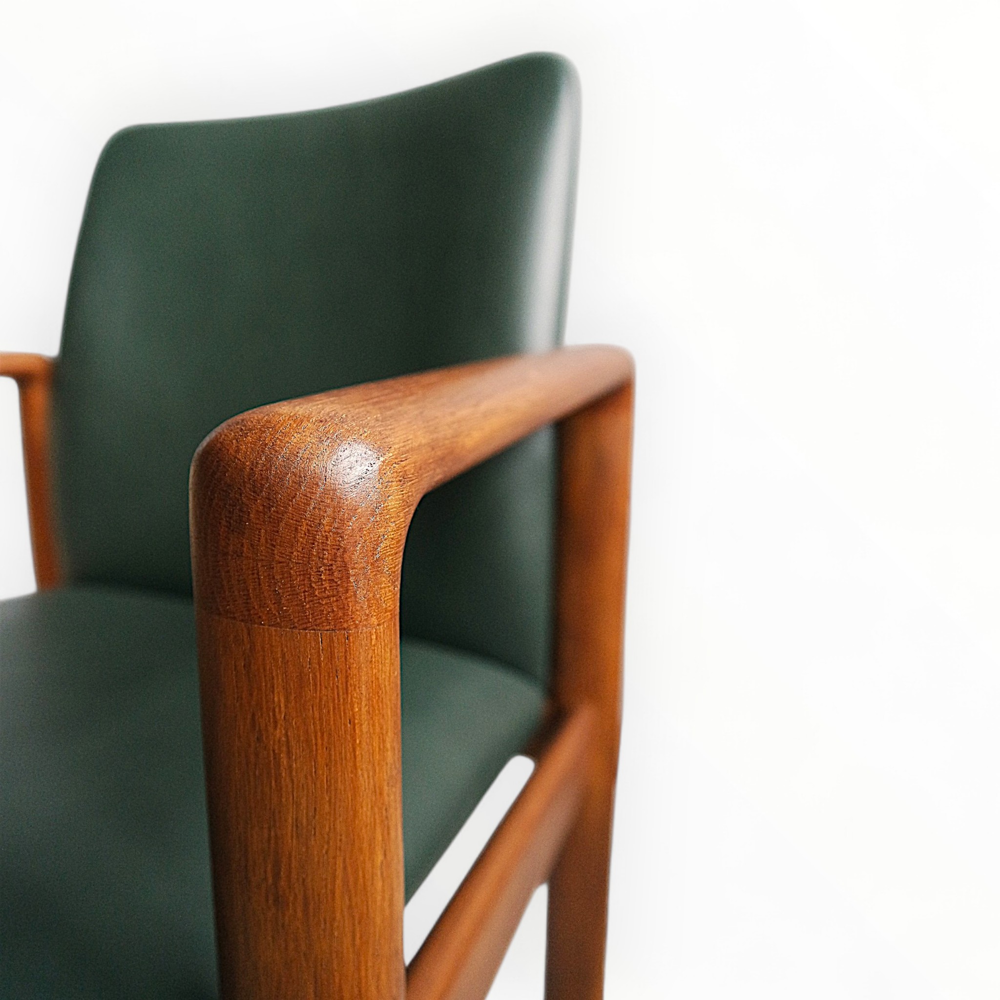 Rare Schou Andersen Executive chairs in Solid Oak (c. 1960s)