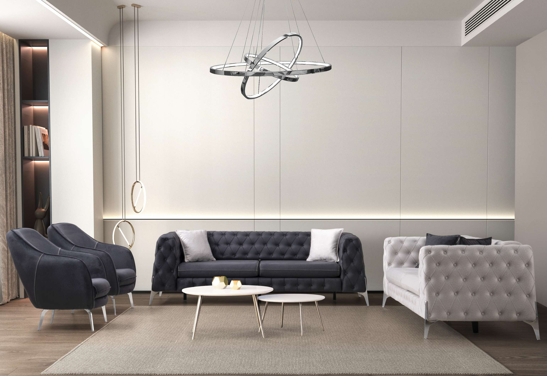 Silver Sofa Set 
