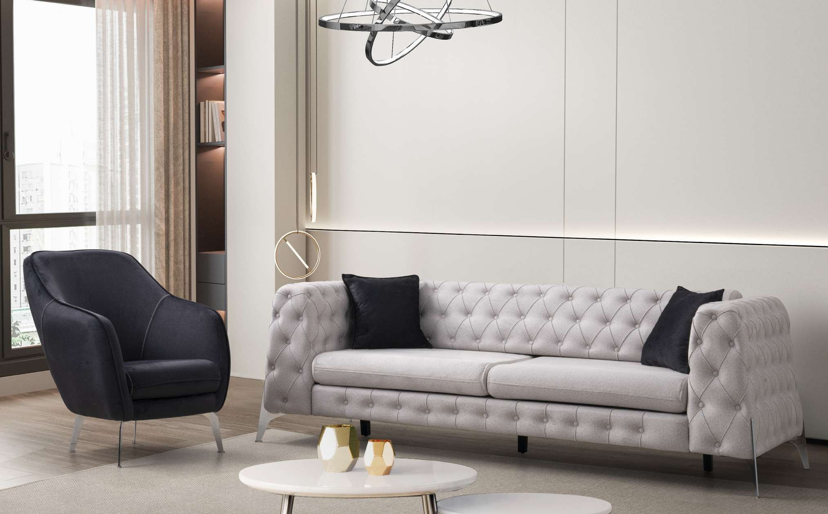 Silver Sofa Set 