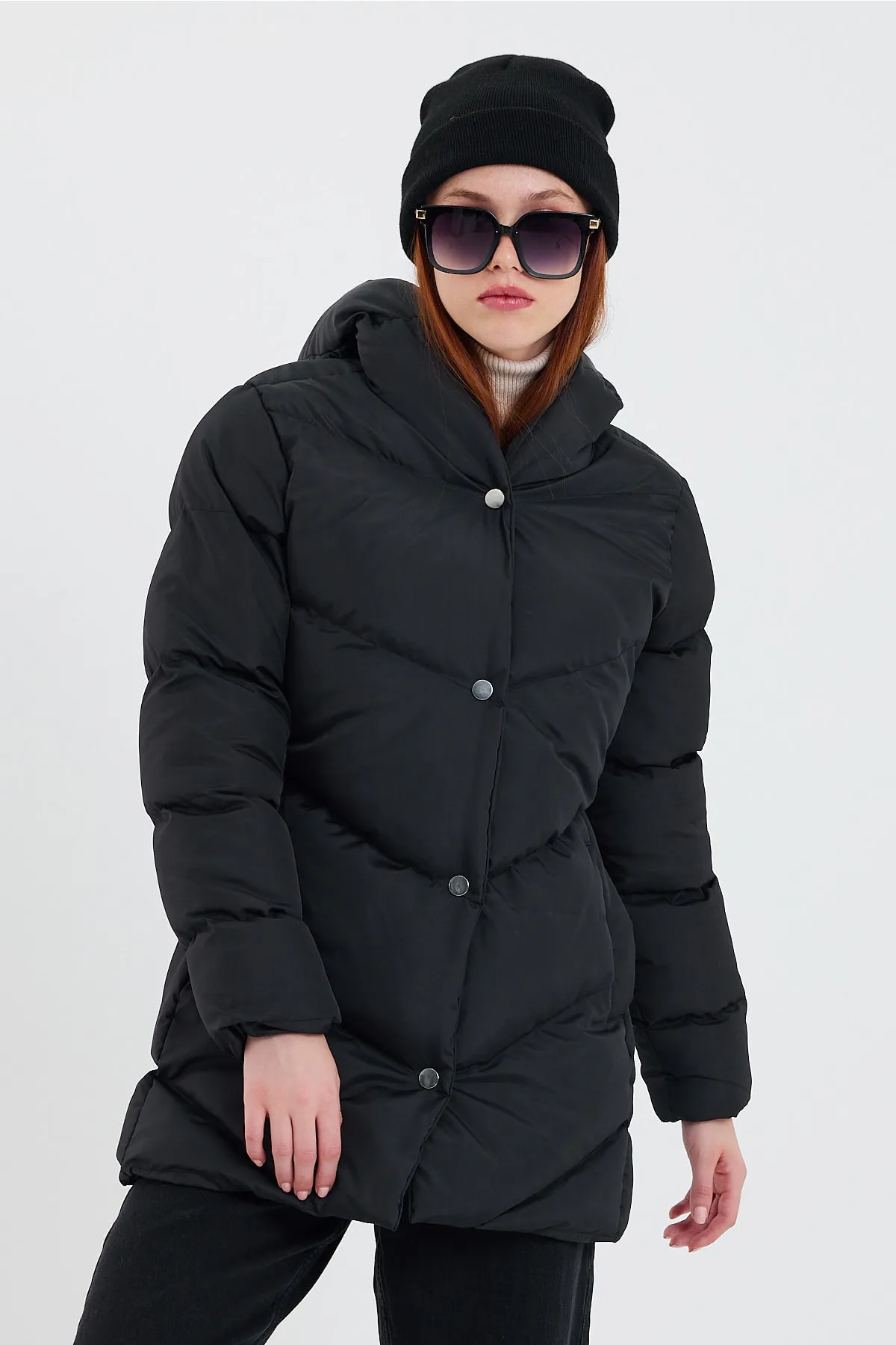 Black Puffer Jacket (Women)