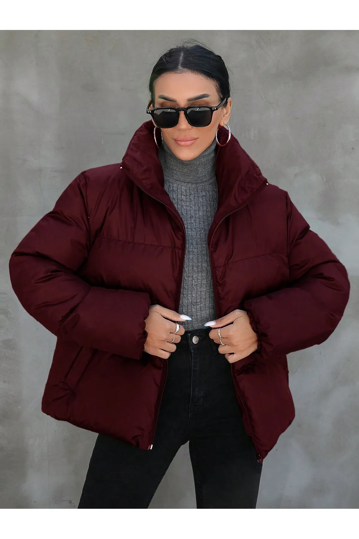 Tonny Black (Women) Red Oversize Padded Waterproof Puffer Coat – TBG069