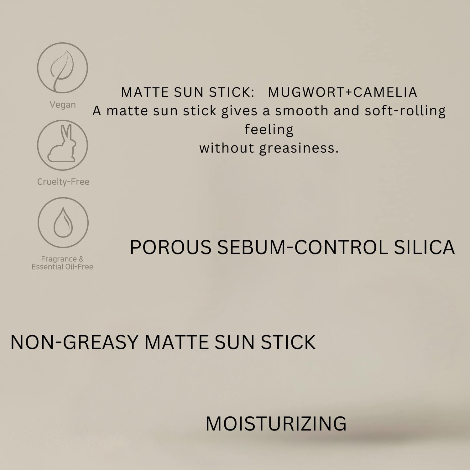 Matte sun stick : Mugwort+Camelia(18g, 0.63oz) (SPF50+ PA++++) | Korean Skincare | Facial Moisturizer with SPF | No White Cast | Strong UV Protection | Non Greasy