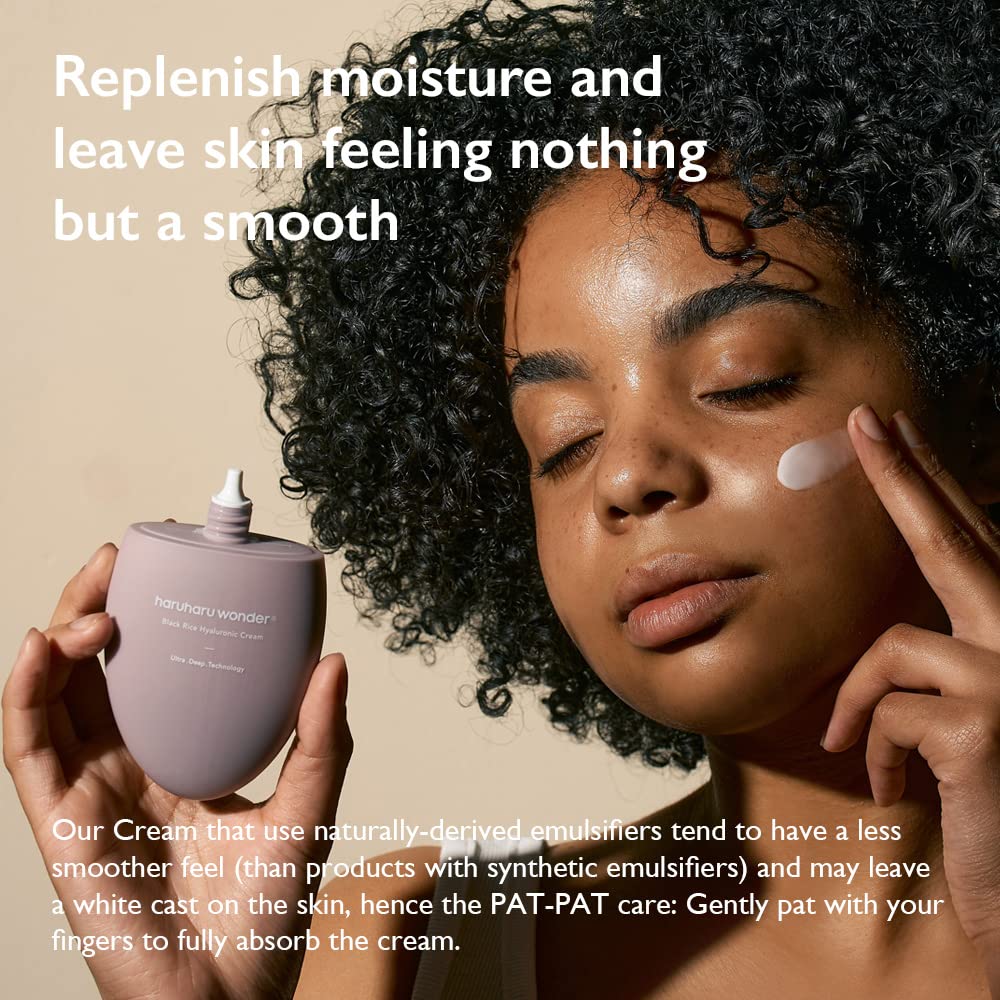 Haruharu Wonder Black Rice Hyaluronic Cream 1.69 fl. oz / 50ml | Fermented Facial Moisturizer, Facial Cream | Vegan, Cruelty Free, EWG-Green