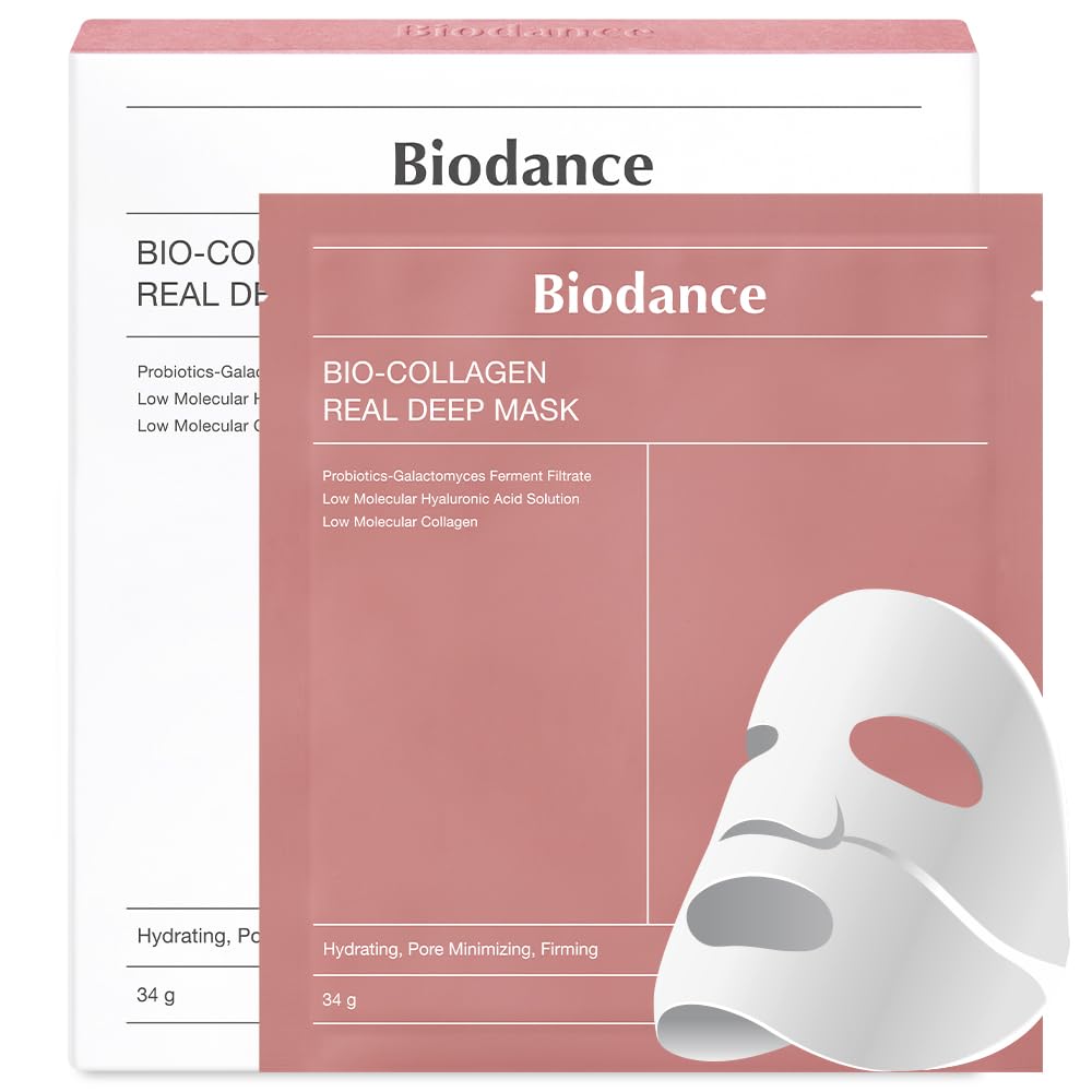 BIODANCE Bio-Collagen Real Deep Mask, Hydrating Overnight Hydrogel Mask, Pore Minimizing, Elasticity Improvement, 34g x1ea