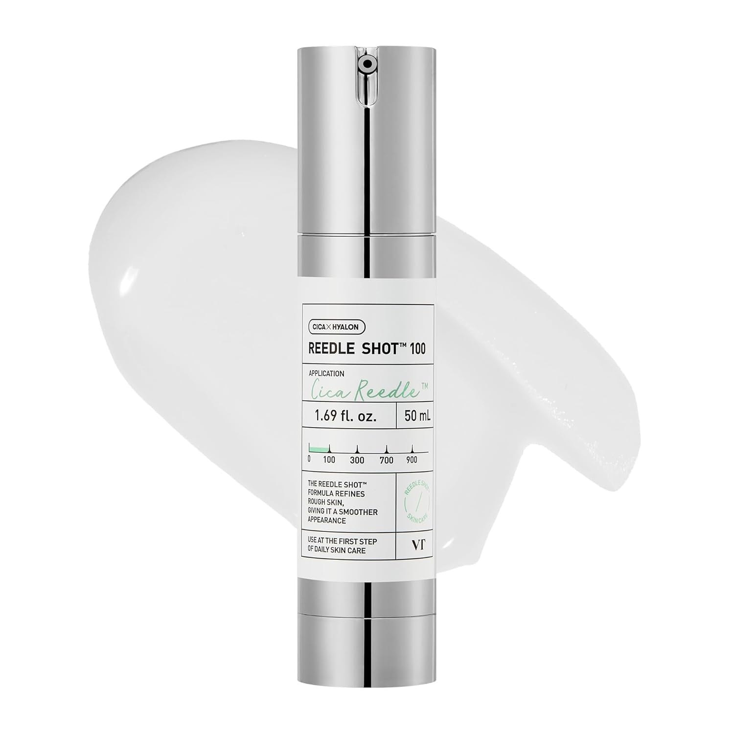VT COSMETICS CICA Reedle Shot 100, Spicule Microneedling Serum for Pore Care & Exfoliation, Exosome & Centella Asiatica for Glass Skin, Smooth Skin Texture, Korean Skin Booster (1.69 Fl Oz / 50ml)