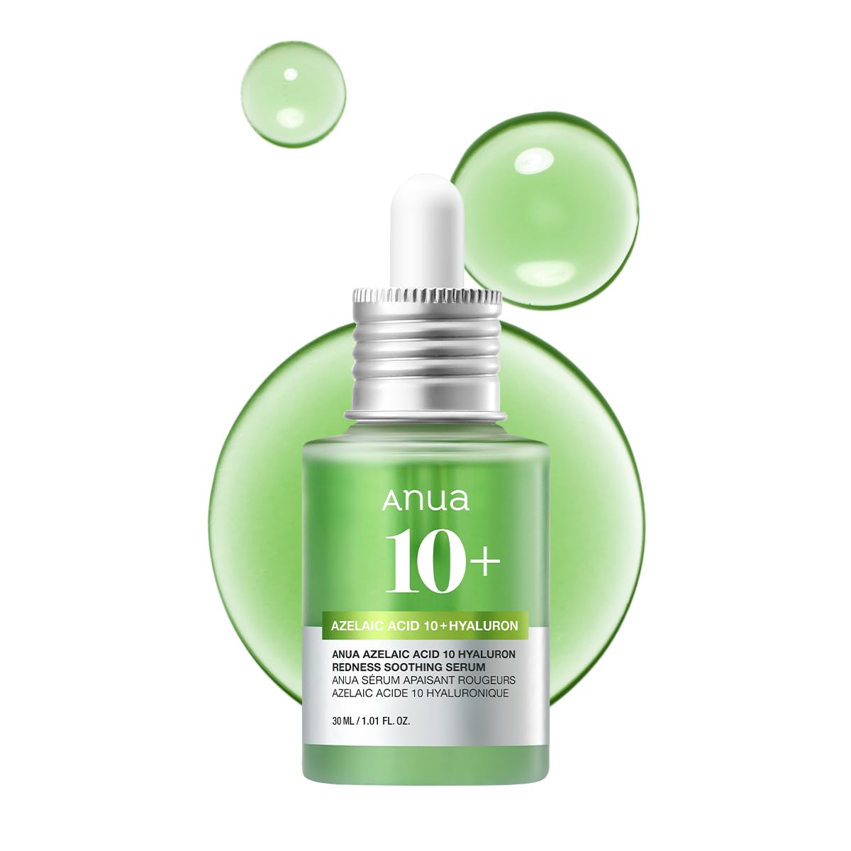 Anua Azelaic Acid 10 Hyaluron Redness Soothing Serum, Facial Serum for Sensitive skin, Hyaluronic Acid, Niacinamide, Spot Care, Natural Color, Vegan, Korean Skincare 30ml