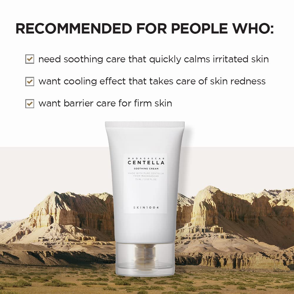 SKIN1004 Madagascar Centella Soothing Cream 30 ML, Quadruple Ceramide Complex Strengthens Skin Barrier and Smooths Skin