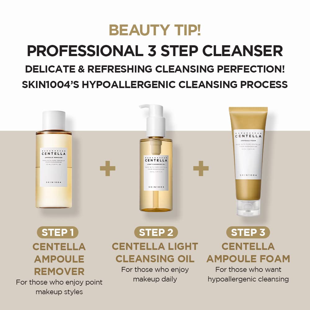 SKIN1004 Madagascar Centella Light Cleansing Oil 30 ML | Gentle Oil Cleanser for Face, Korean Facial Cleanser, Double Cleansing