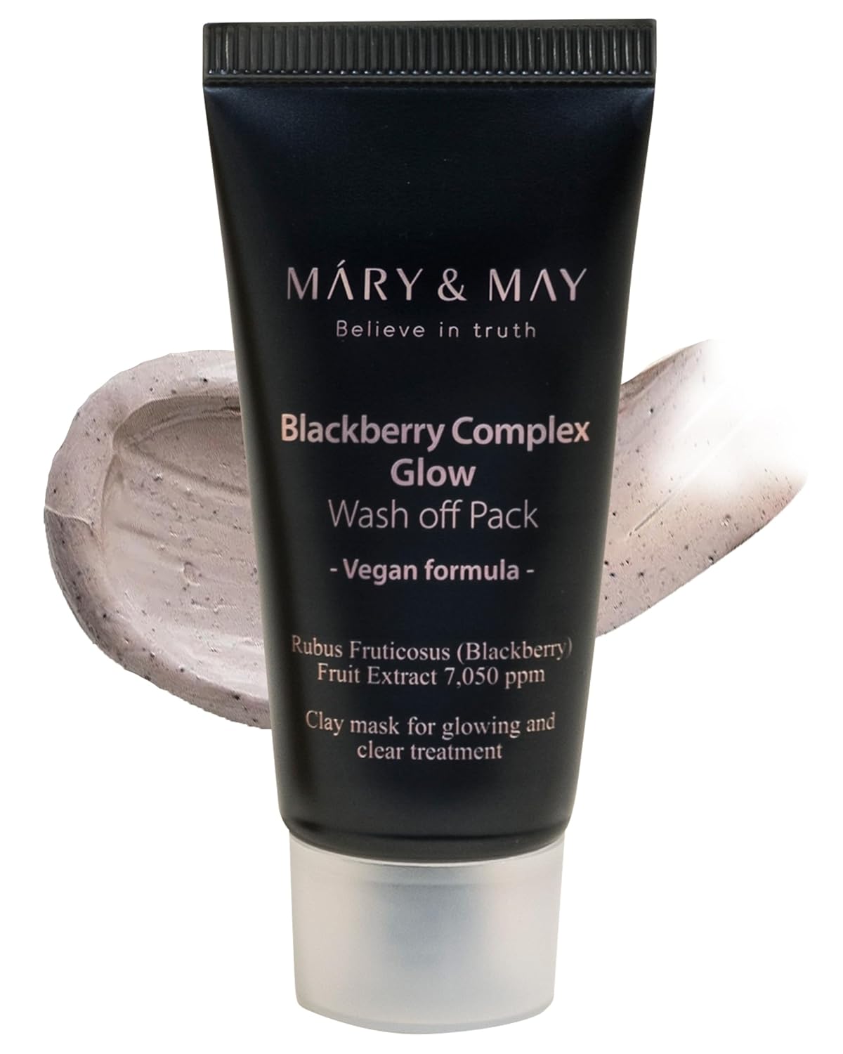 Mary&May Vegan Blackberry Complex Glow Wash Off Mask - Blackhead Care, Pore Clearing, Anti Aging Clay Mask - Bright and Glow Skin - Korean Skincare, 30 GRAMS