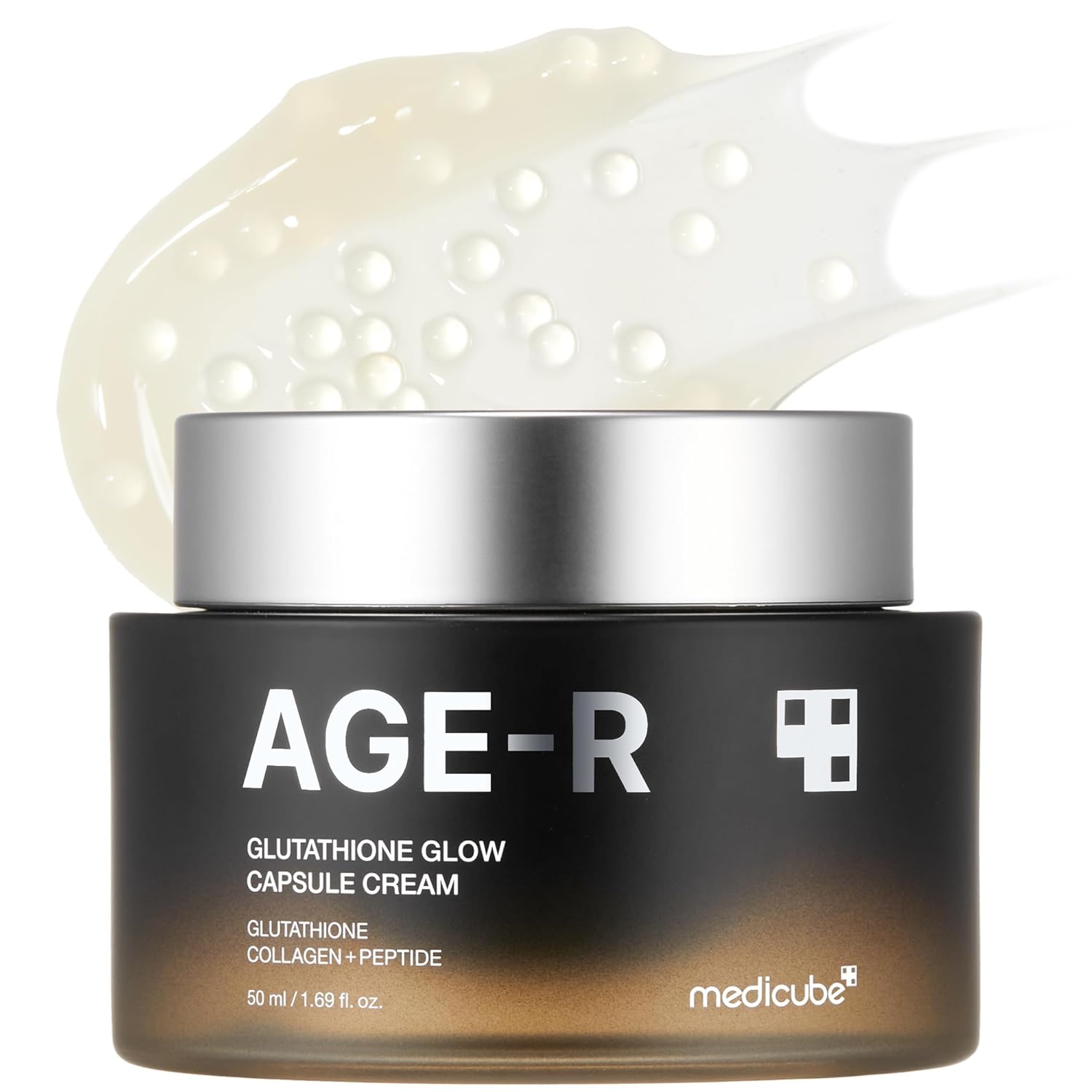 Medicube AGE-R Glutathione Glow Capsule Facial Cream - Instant Lifting Moisturizer - Collagen Peptide For Hydrating Glow - Improve Blemishes, Uneven Skin Tone - Korean Skin Care 1.69 fl.oz 50 ML