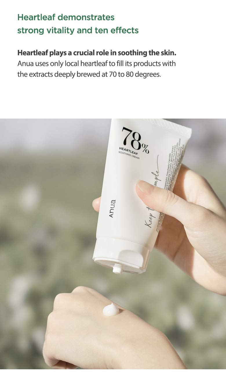 Anua Heartleaf 70% Soothing Cream 100ml / 3.38 fl.oz. I moisturizing, soothing the skin, panthenol, ceramide, moisture barrier