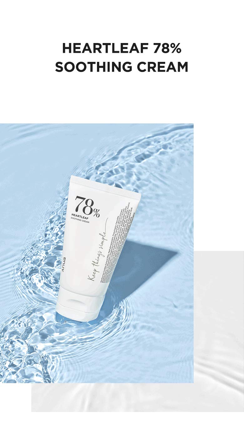 Anua Heartleaf 70% Soothing Cream 100ml / 3.38 fl.oz. I moisturizing, soothing the skin, panthenol, ceramide, moisture barrier