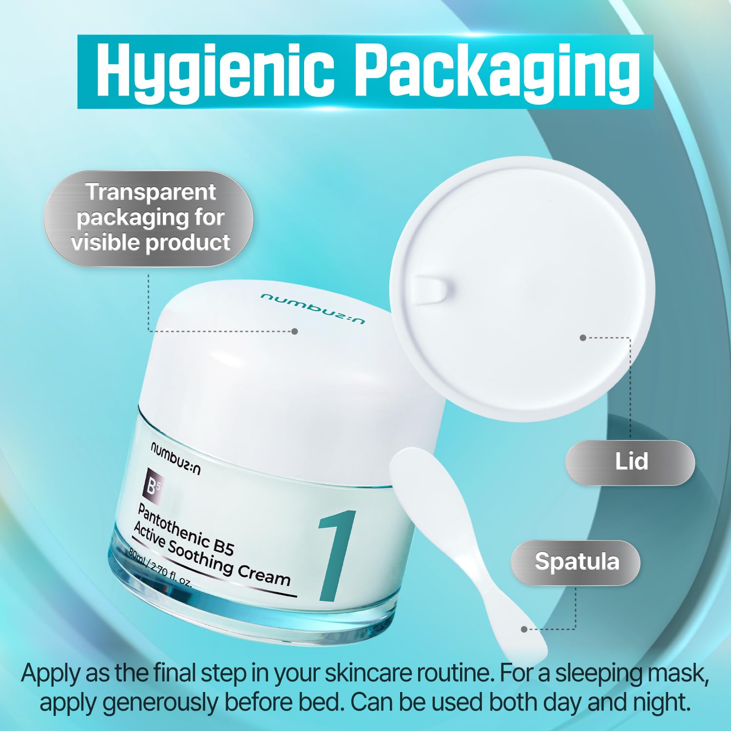 Numbuzin No.1 Cream | Pantothenic B5 Active Soothing Cream | Lightweight Hydrating Moisturizer, Pantothenic Acid, Niacinamide | Excess Oil Control, Soothes Acne | Non-Comedogenic | 2.70 fl. oz. 80 ML