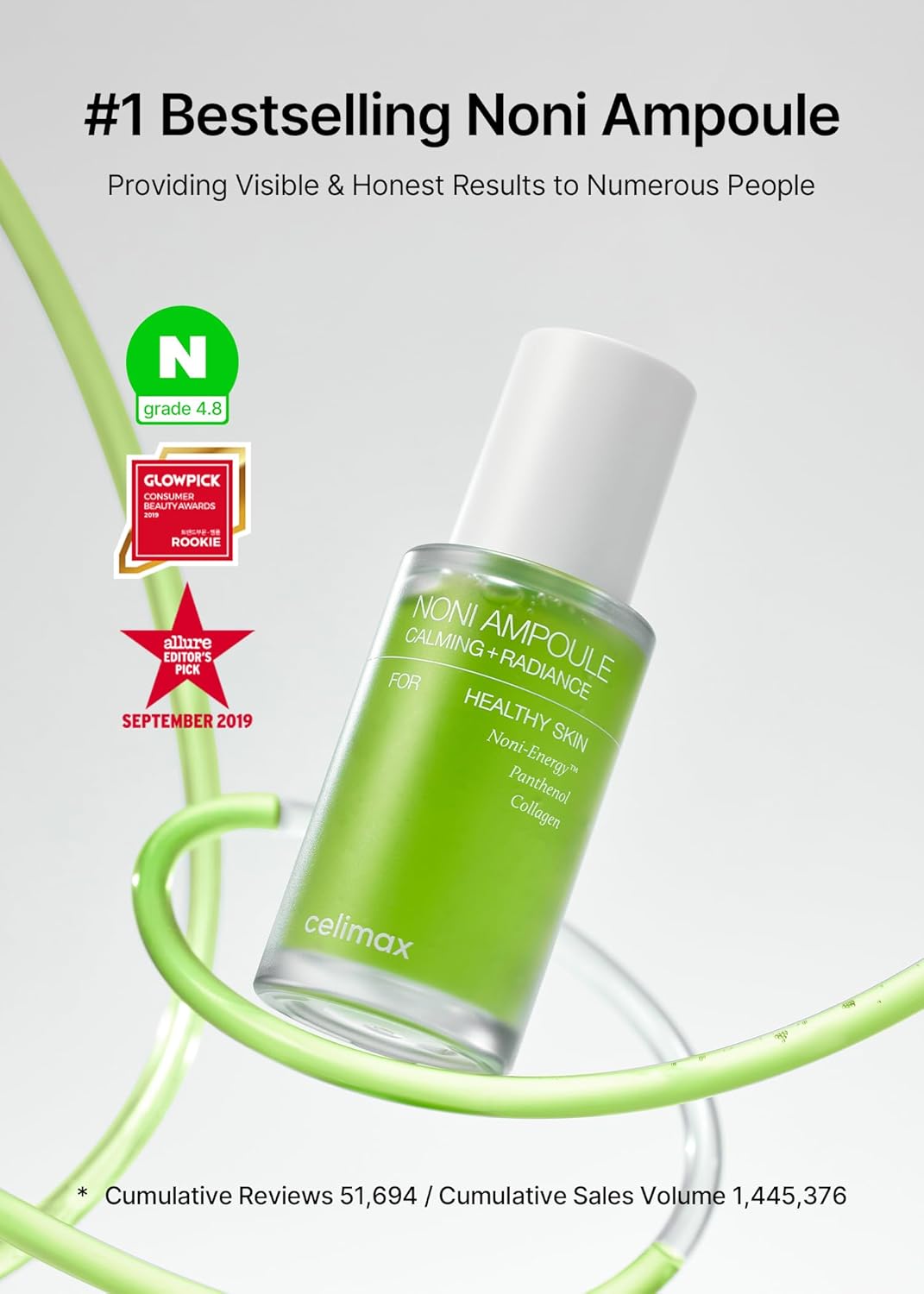 Celimax Noni Energy Ampoule 30ml | with Noni Extract, Hydrating, Moisturizing & Soothing Serum for Wrinkles & Fine Lines, Mild Ampoule For Face