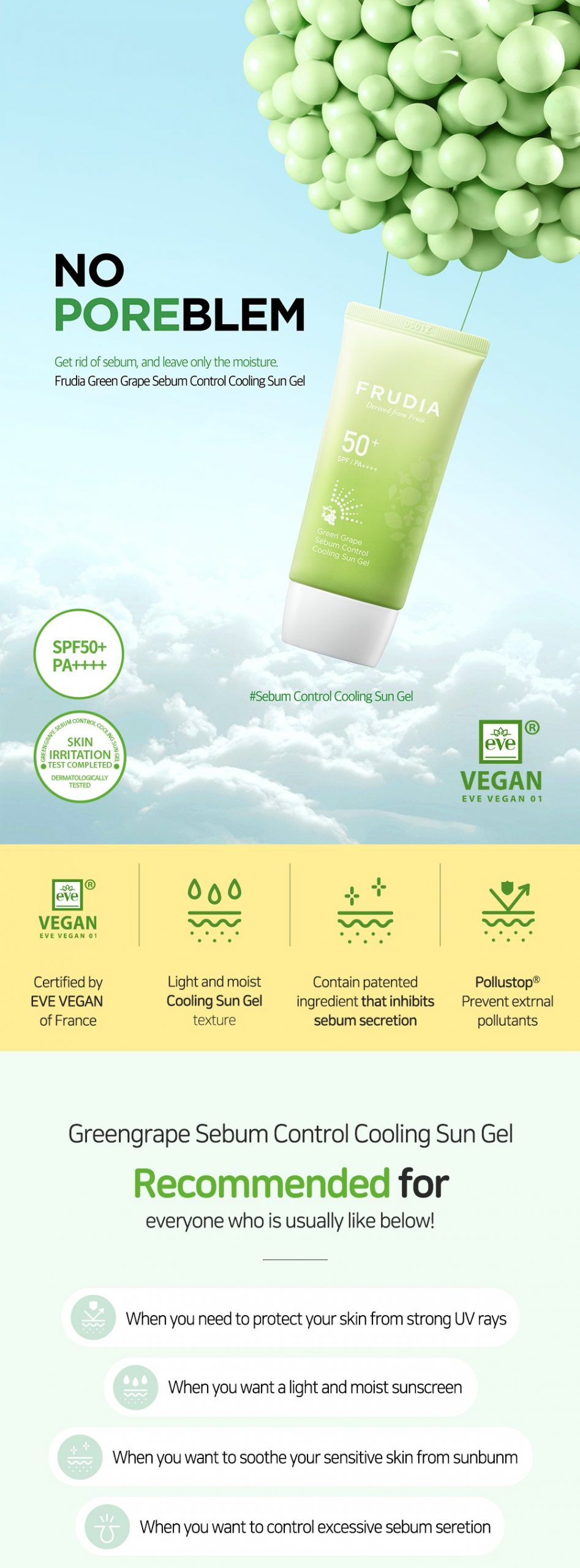 FRUDIA Blueberry Hydrating Air Fit Sunscreen - SPF 50 Moisturizing Korean Face Sunscreen, Ultra Lightweight, No White Cast, Non-Greasy, Perfect for Makeup Base, 50 GRAMS