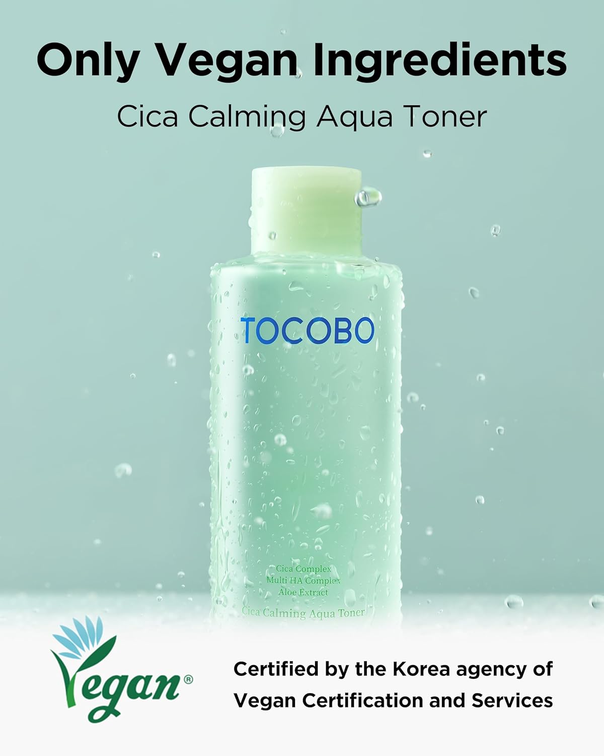 TOCOBO CICA Calming Aqua Toner – Korean Soothing Face Toner with CICA, Hyaluronic Acid & Aloe – Daily Hydration for Sensitive Skin, 24-Hour Moisture, Hypoallergenic pH Balancing Formula, 6.76 fl.oz. 200 ML